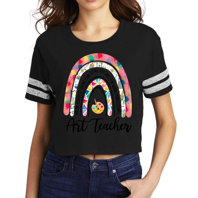 Art Teacher Rainbow Caring Dedicated Loving Vintage T Shirt Scorecard Crop Tee by trokeryth | Artistshot