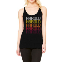 Harold Retro Wordmark Pattern Vintage Style Racerback Tank | Artistshot