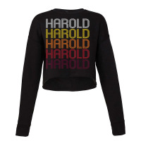 Harold Retro Wordmark Pattern Vintage Style Cropped Sweater | Artistshot