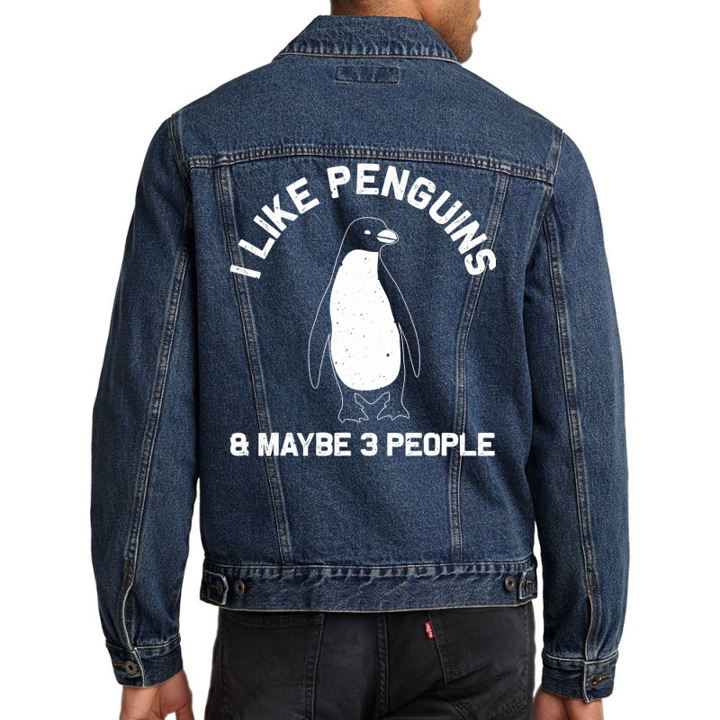 Funny Penguin Gift For Adults Women Men Him Seabird Lovers T Shirt Men Denim Jacket by MleczynskiShae | Artistshot