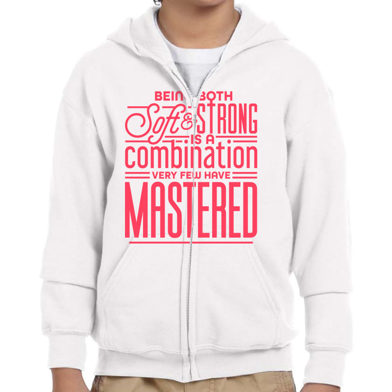 Soft And Strong (white Version) Youth Zipper Hoodie | Artistshot