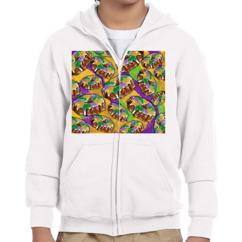 Mardi Gras King Cake Youth Zipper Hoodie | Artistshot