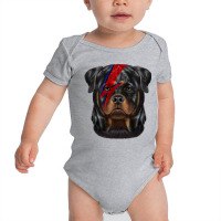 Rottweiler Dog With Red Lightning Bolt Painted On Face Pullover Hoodie Baby Bodysuit | Artistshot