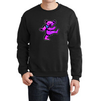 Pink Grateful Dancing Hippie Classic Rock Dead Bear Crewneck Sweatshirt | Artistshot