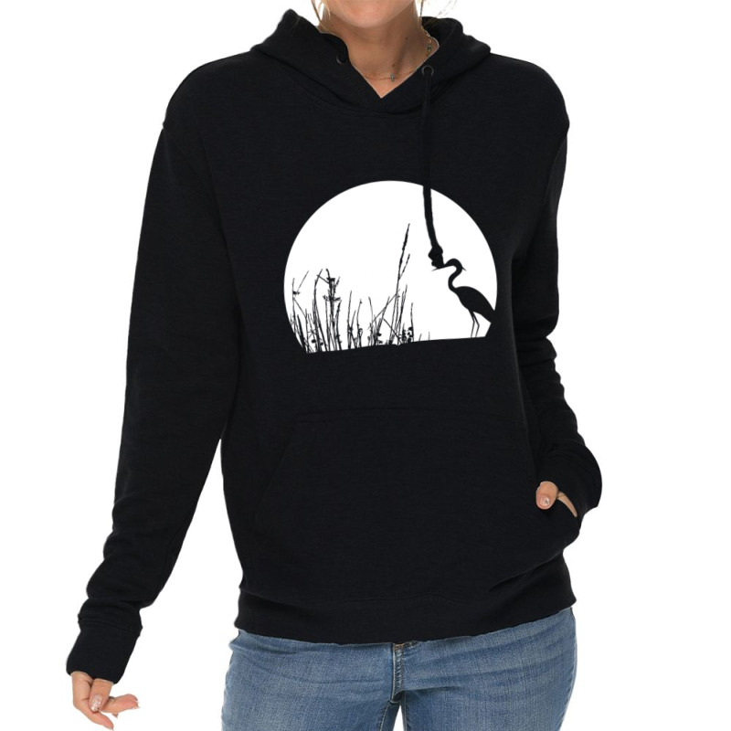 Heron In The Reeds Zen Mood Nature Lovers Lightweight Hoodie | Artistshot