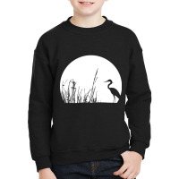 Heron In The Reeds Zen Mood Nature Lovers Youth Sweatshirt | Artistshot