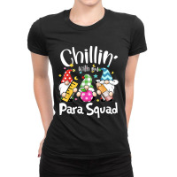 Paraprofessional Para Squad Chillin Gnomes Christmas Teacher Ladies Fitted T-shirt | Artistshot