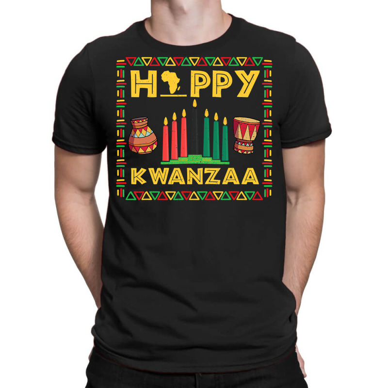 Happy Kwanzaa Kinara Candles Principles African American T Shirt T-Shirt by MleczynskiShae | Artistshot