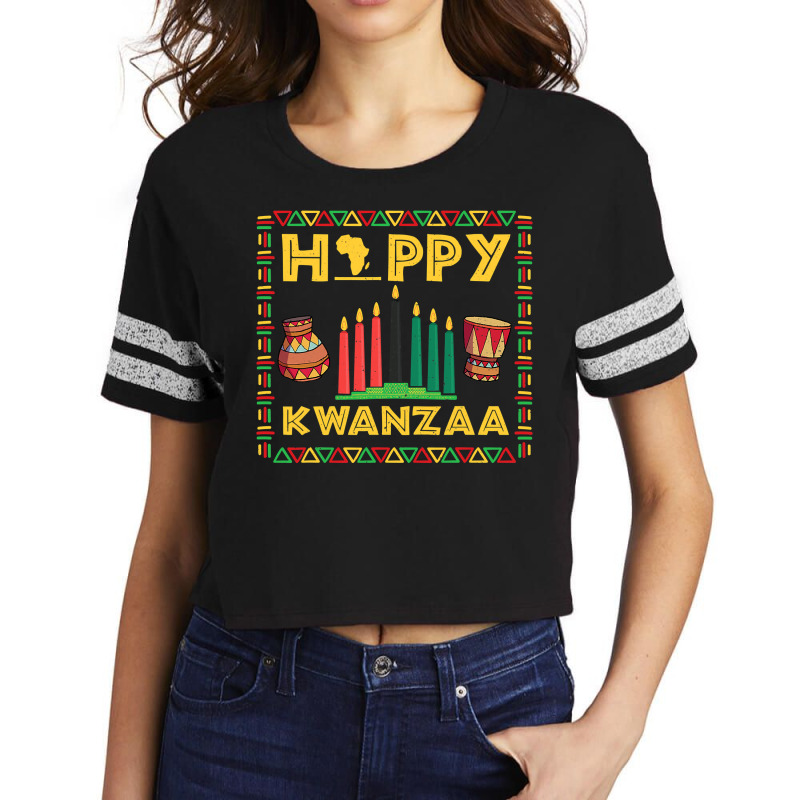 Happy Kwanzaa Kinara Candles Principles African American T Shirt Scorecard Crop Tee by MleczynskiShae | Artistshot