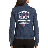 American With Dominican Roots Dominican Republic Dominican T Shirt Ladies Denim Jacket | Artistshot