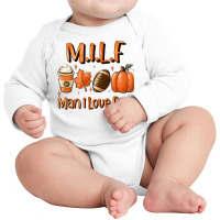 Milf Man I Love Fall Funny Woman Autumn Seasons Lover Pullover Hoodie Long Sleeve Baby Bodysuit | Artistshot