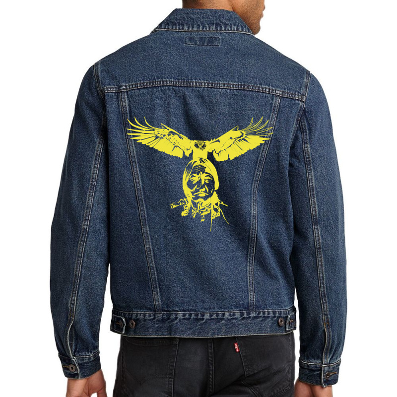 Bull Eagle, Bull Eagle Art, Bull Eagle Vintage, Bull Eagle Painting, B Men Denim Jacket | Artistshot