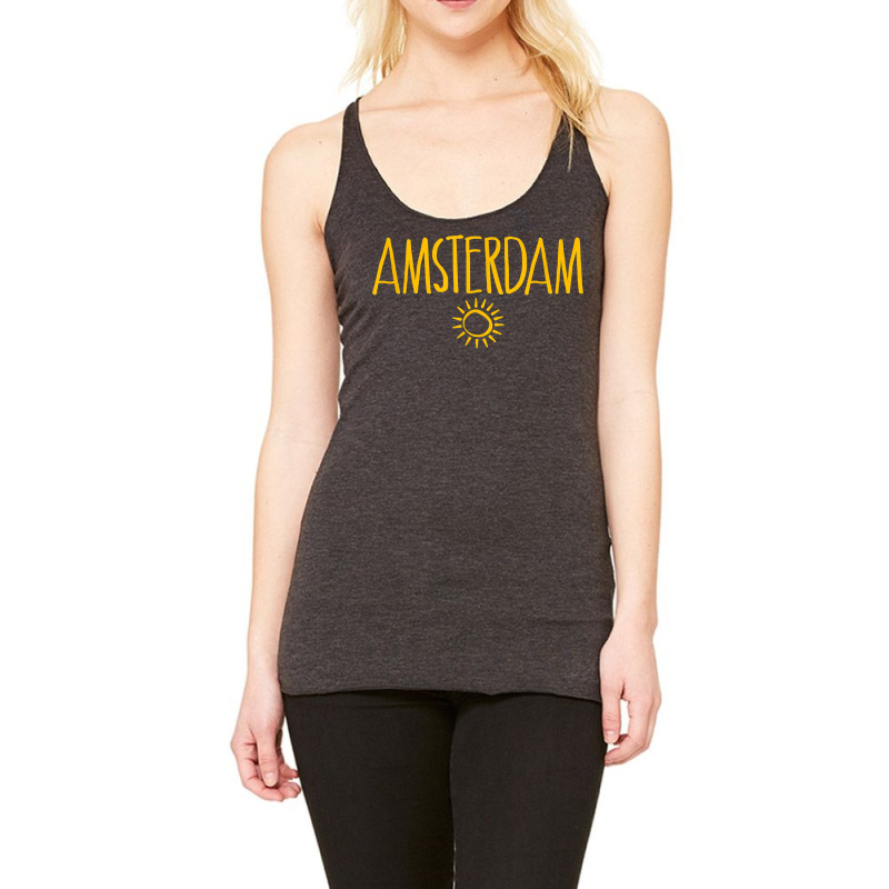 Amsterdam Drawing Of Sun Amber Print T Shirt Racerback Tank by cm-arts | Artistshot