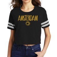 Amsterdam Drawing Of Sun Amber Print T Shirt Scorecard Crop Tee | Artistshot