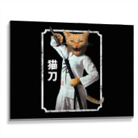 Ninja Cat , Samurai Funny Cat , Japanese Style T Shirt Metal Print Horizontal | Artistshot