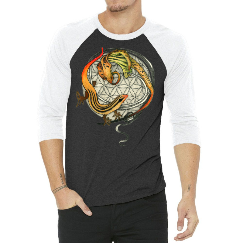 Orange Tailed Skink With Jack In The Pulpit T Shirt 3/4 Sleeve Shirt | Artistshot