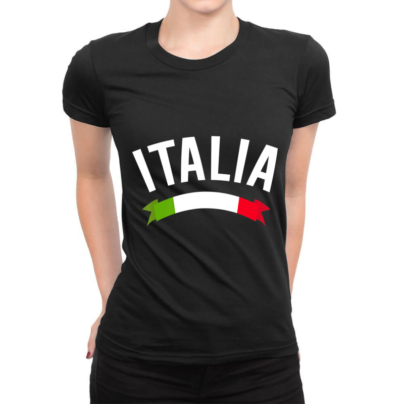 Italy Italian Flag Italia Tricolore Maglietta Ladies Fitted T-Shirt by Mata Gibson | Artistshot