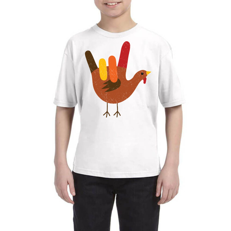 American Sign Language I Love You Thanksgiving Turkey Long Sleeve T Sh Youth Tee by cm-arts | Artistshot