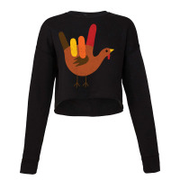 American Sign Language I Love You Thanksgiving Turkey Long Sleeve T Sh Cropped Sweater | Artistshot