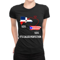 Half Puerto Rican Half Dominican Flag Map Combined Pr Rd T Shirt Ladies Fitted T-shirt | Artistshot