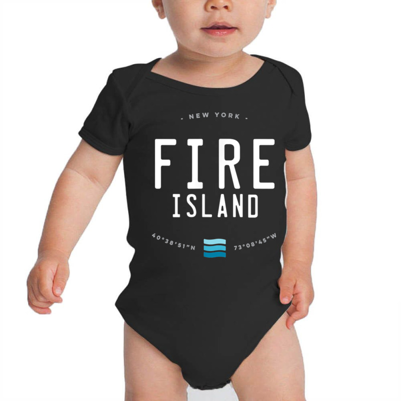 Fire Island New York Beach Waves Gift T Shirt Baby Bodysuit by cm-arts | Artistshot