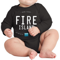 Fire Island New York Beach Waves Gift T Shirt Long Sleeve Baby Bodysuit | Artistshot