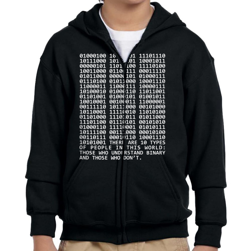 There Are 10 Kinds Of People Binary Computer Geeks Youth Zipper Hoodie by Min01 | Artistshot