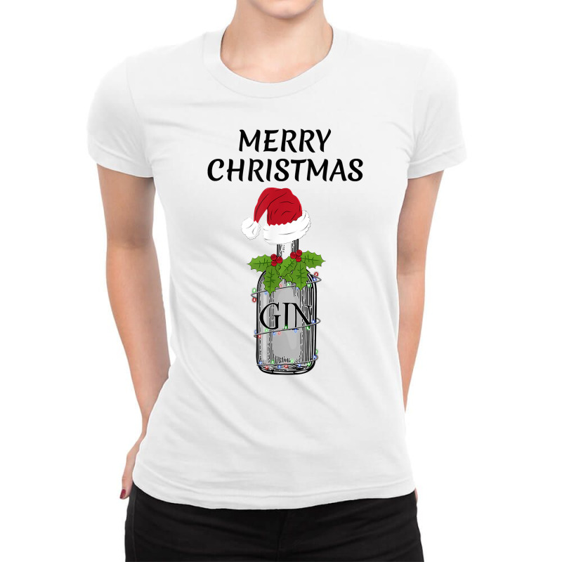 Merry Christmas Fun & Gift Gin And Tonic Drink Christmas Word Game T S Ladies Fitted T-Shirt by woxyfogaegae36 | Artistshot