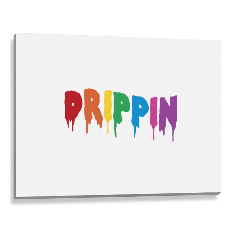 Drippin Colorful Rainbow Hip Hop Lovers Dripping Sauce Pullover Hoodie Metal Print Horizontal | Artistshot