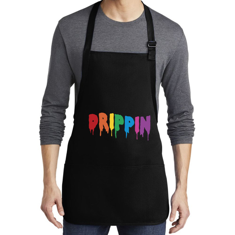 Drippin Colorful Rainbow Hip Hop Lovers Dripping Sauce Pullover Hoodie Medium-length Apron | Artistshot