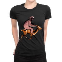 Mens Sloth Riding An Antelope Concert Lo Ladies Fitted T-shirt | Artistshot