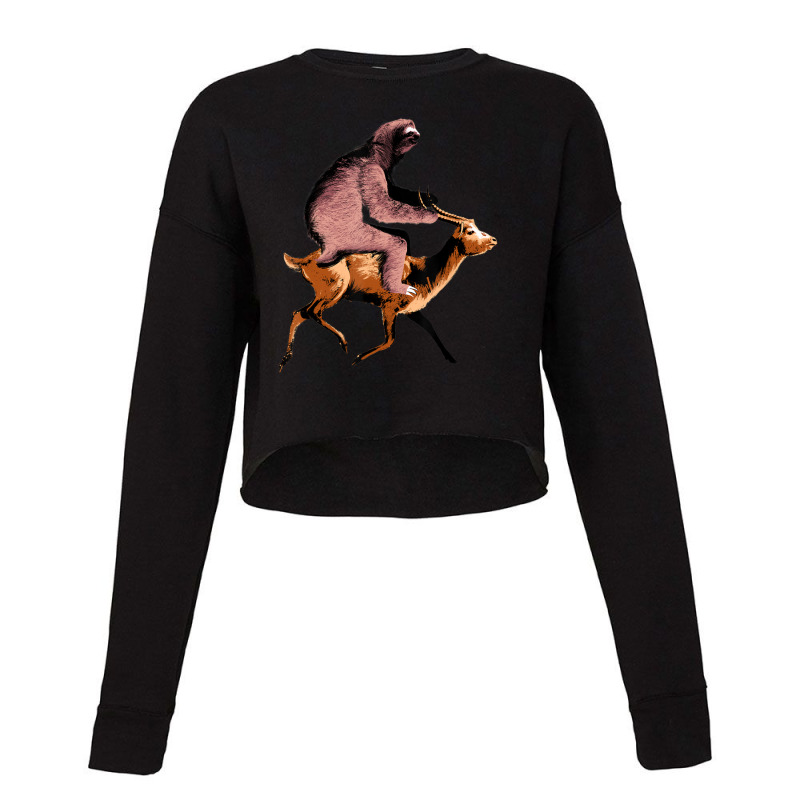 Mens Sloth Riding An Antelope Concert Lo Cropped Sweater by cm-arts | Artistshot