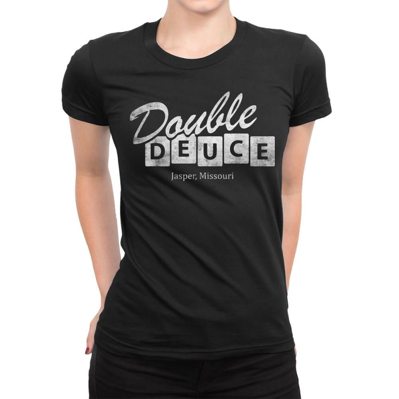 Retro 80s Double Deuce Roadhouse T Shirt Ladies Fitted T-Shirt by cm-arts | Artistshot