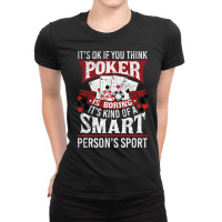 Funny Poker Smart Sport Distressed Texas Hold Em Card Game Pullover Ho Ladies Fitted T-shirt | Artistshot