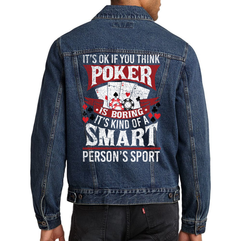 Funny Poker Smart Sport Distressed Texas Hold Em Card Game Pullover Ho Men Denim Jacket by cm-arts | Artistshot