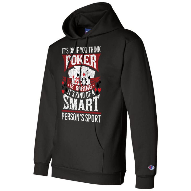 Funny Poker Smart Sport Distressed Texas Hold Em Card Game Pullover Ho Champion Hoodie by cm-arts | Artistshot