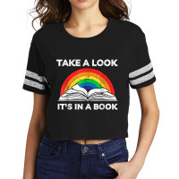 Take A Look It's In A Book Reading Vintage Retro Rainbow T Shirt Scorecard Crop Tee | Artistshot