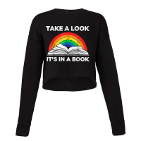 Take A Look It's In A Book Reading Vintage Retro Rainbow T Shirt Cropped Sweater | Artistshot