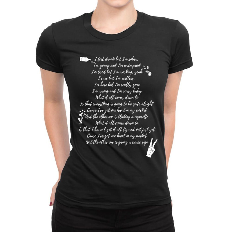 Hand In My Pocket Alanis Morissette Print Ladies Fitted T-Shirt by cm-arts | Artistshot