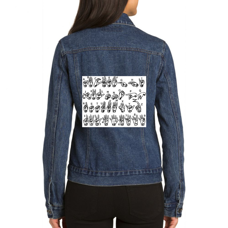 American Sign Language Alphabet Ladies Denim Jacket by STEVEHICKS | Artistshot