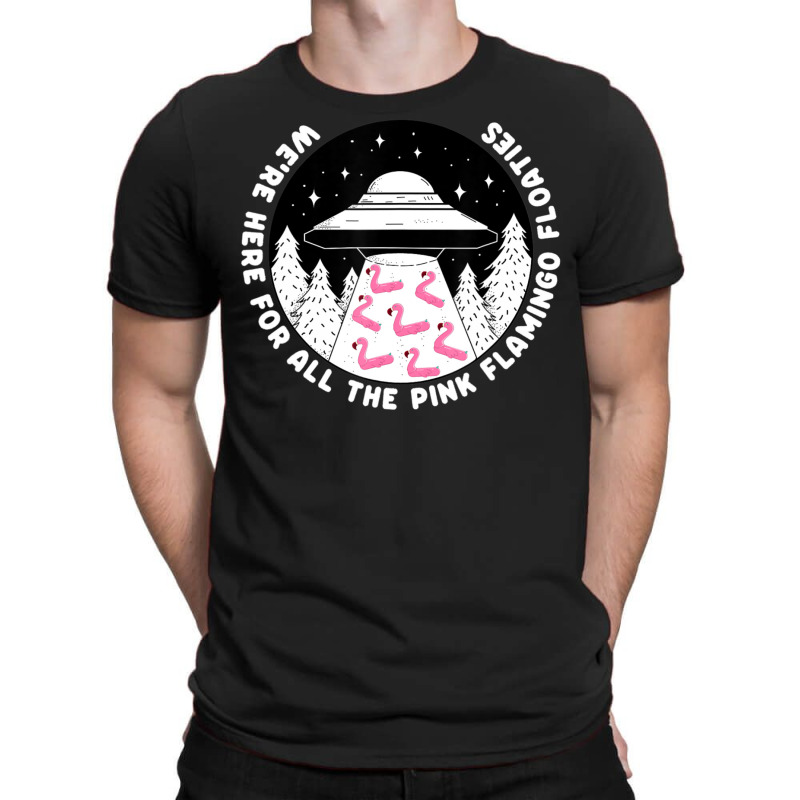 Ufo Alien Abduction Pink Flamingo Pool Float Fan T-shirt | Artistshot