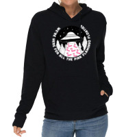 Ufo Alien Abduction Pink Flamingo Pool Float Fan Lightweight Hoodie | Artistshot