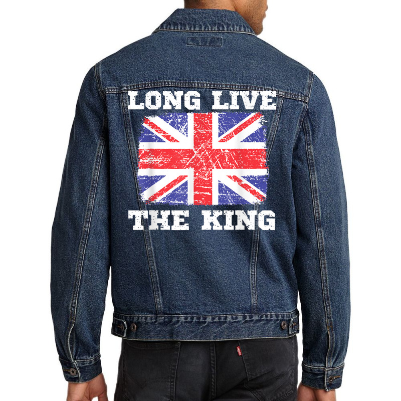 Long Live The King England Uk British Crown Support Flag T Shirt Men Denim Jacket | Artistshot