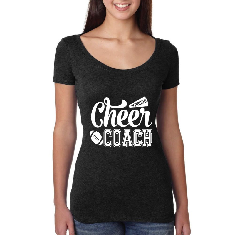 Proud Cheer Coach Megaphone & Football Cheer Coach Women's Triblend Scoop T-shirt by Kemriban527 | Artistshot