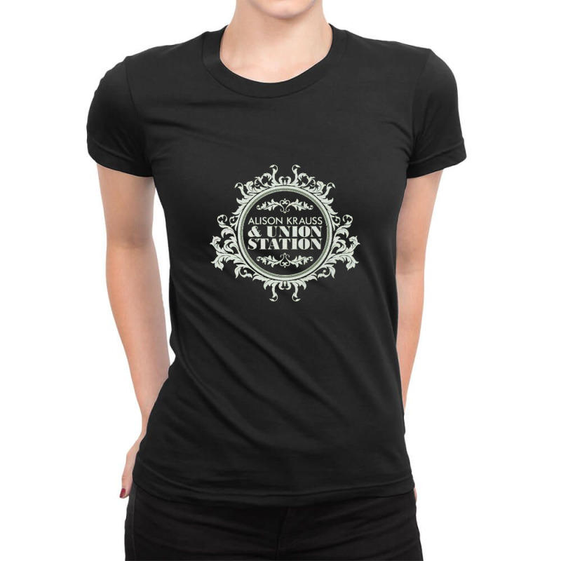 Alison Krauss Singer Piano Mandolin Bluegrass Country Music & Union St Ladies Fitted T-Shirt by KristyMelton | Artistshot