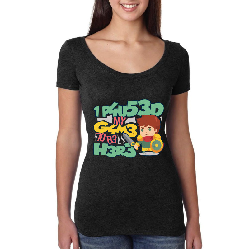 I Paused My Game To Be Here Mmo Rpg Knight Gift Women's Triblend Scoop T-shirt by LUISRIVER | Artistshot