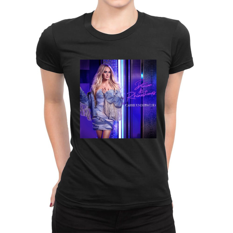 Denim Carrie Rhinestones Album Tour 2022 Masmay Ladies Fitted T-Shirt by cm-arts | Artistshot