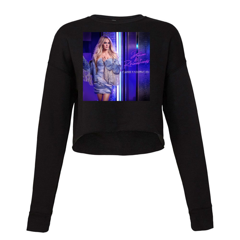 Denim Carrie Rhinestones Album Tour 2022 Masmay Cropped Sweater by cm-arts | Artistshot