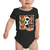 Game Day Soccer Season Groovy Soccer Lightning Bolt Long Sleeve T Shir Baby Bodysuit | Artistshot