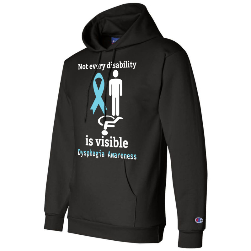 Not Every Disability Is Visible Dysphagia Awareness  Blue And Yellow R Champion Hoodie by cm-arts | Artistshot